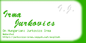 irma jurkovics business card